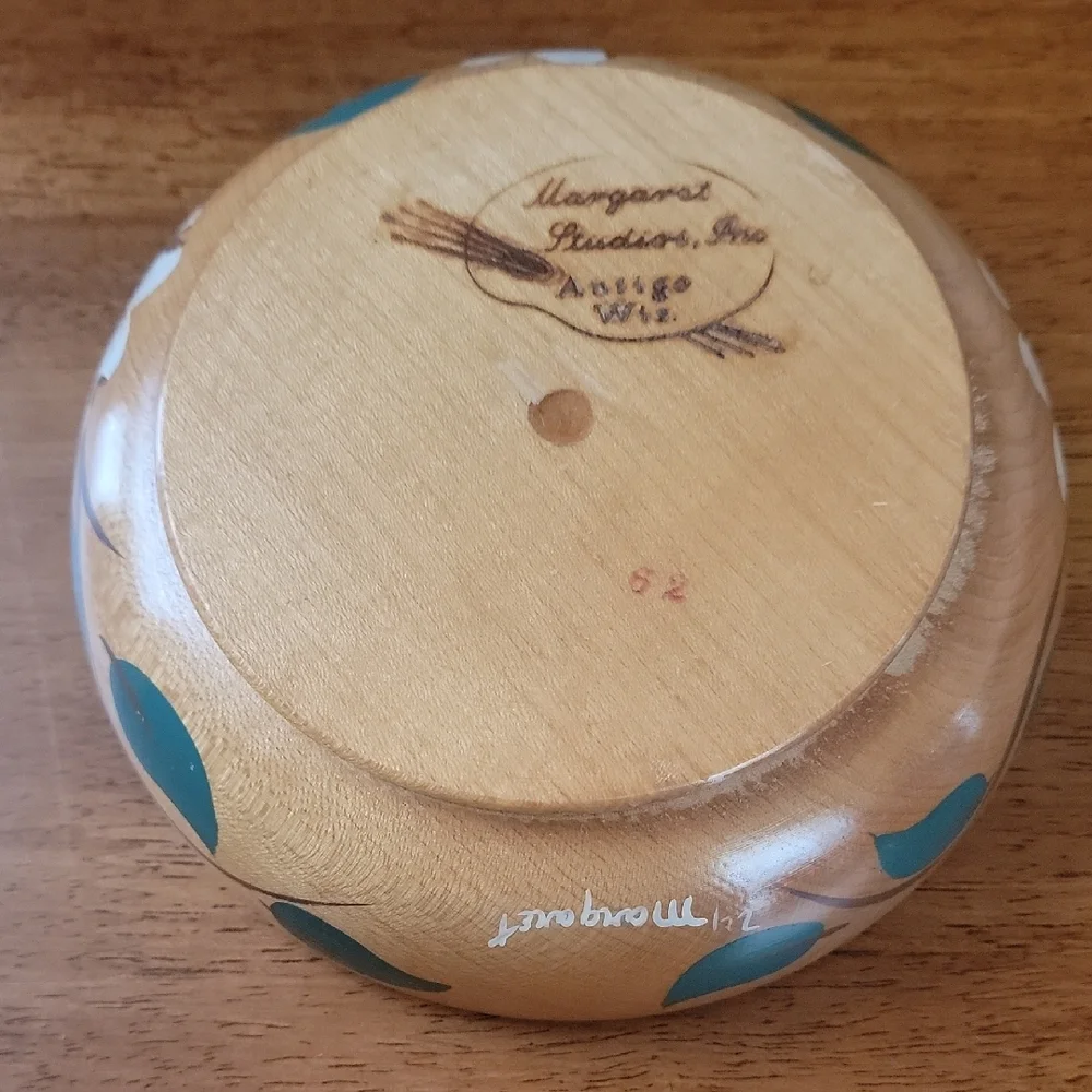 Margaret Studios Handcrafted Floral Wooden Bowl - Picture 2 of 2